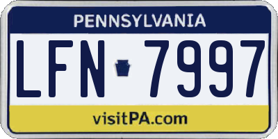 PA license plate LFN7997