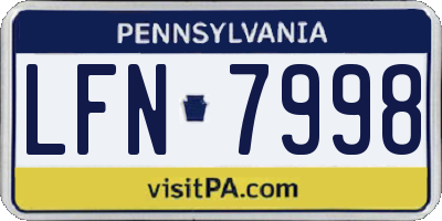 PA license plate LFN7998