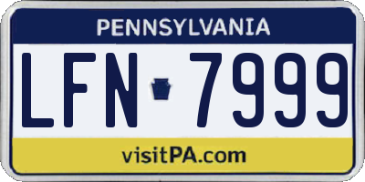 PA license plate LFN7999