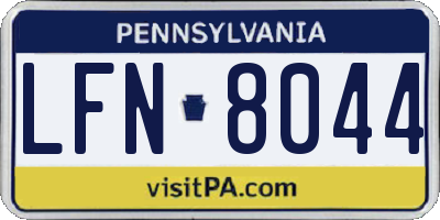 PA license plate LFN8044