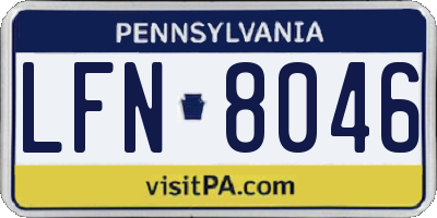PA license plate LFN8046