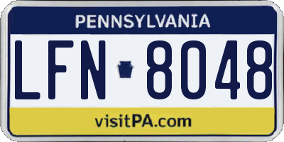 PA license plate LFN8048
