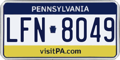 PA license plate LFN8049