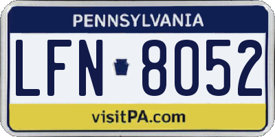 PA license plate LFN8052
