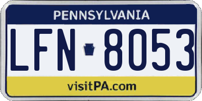 PA license plate LFN8053
