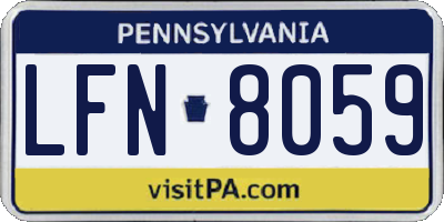 PA license plate LFN8059
