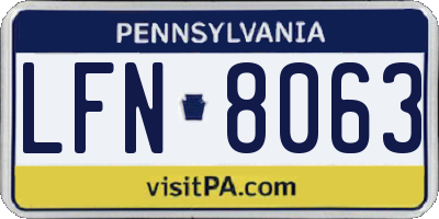 PA license plate LFN8063