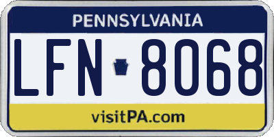 PA license plate LFN8068