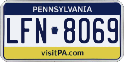 PA license plate LFN8069