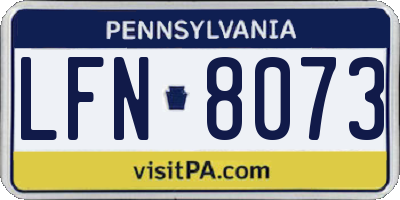 PA license plate LFN8073