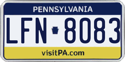 PA license plate LFN8083