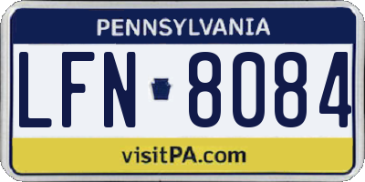 PA license plate LFN8084