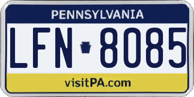 PA license plate LFN8085