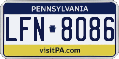 PA license plate LFN8086