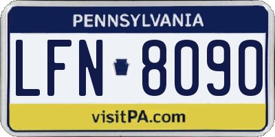 PA license plate LFN8090