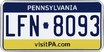 PA license plate LFN8093