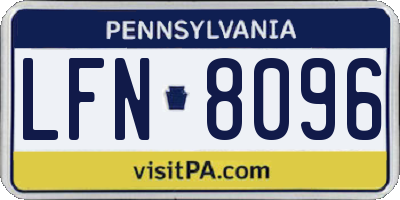 PA license plate LFN8096