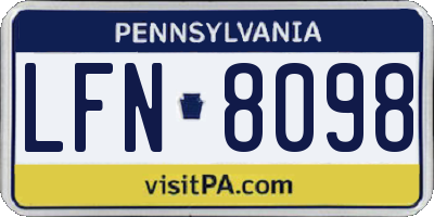 PA license plate LFN8098