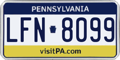 PA license plate LFN8099