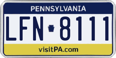 PA license plate LFN8111