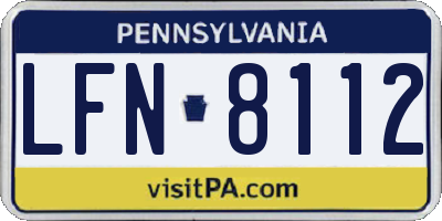 PA license plate LFN8112