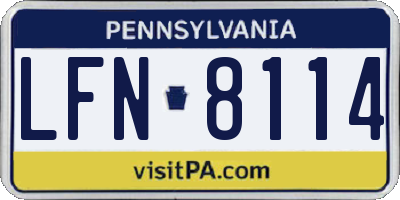 PA license plate LFN8114