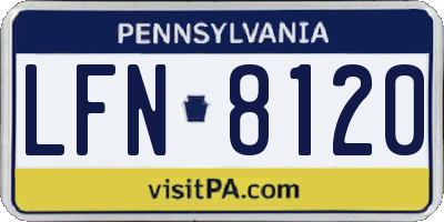 PA license plate LFN8120