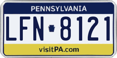 PA license plate LFN8121