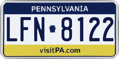 PA license plate LFN8122