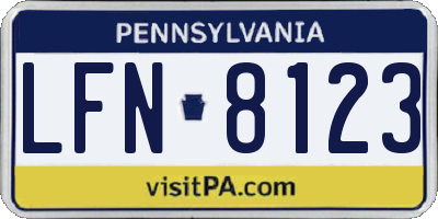 PA license plate LFN8123