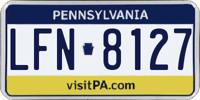 PA license plate LFN8127