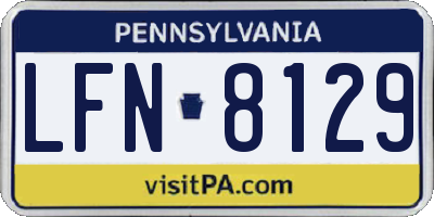 PA license plate LFN8129