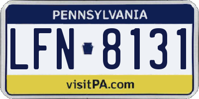 PA license plate LFN8131
