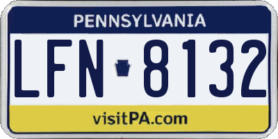 PA license plate LFN8132