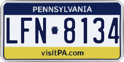 PA license plate LFN8134