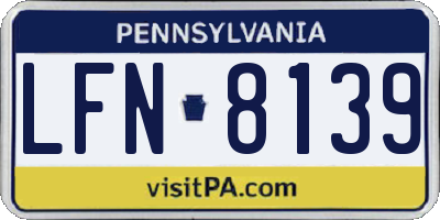 PA license plate LFN8139