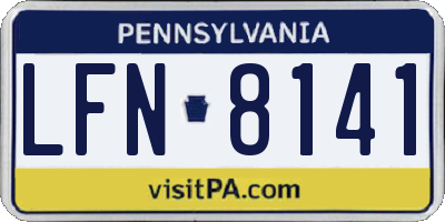 PA license plate LFN8141