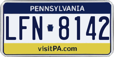 PA license plate LFN8142