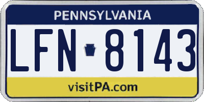 PA license plate LFN8143