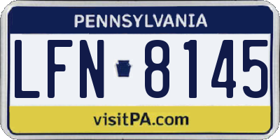PA license plate LFN8145