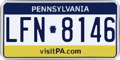 PA license plate LFN8146