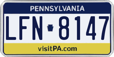 PA license plate LFN8147
