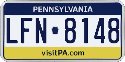 PA license plate LFN8148