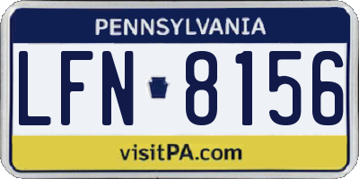 PA license plate LFN8156