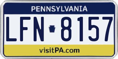 PA license plate LFN8157