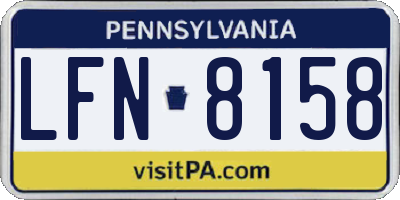 PA license plate LFN8158