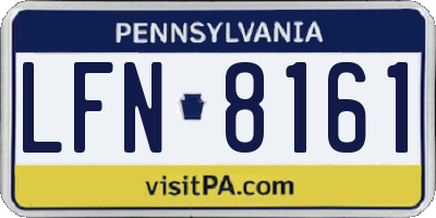 PA license plate LFN8161