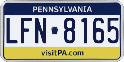 PA license plate LFN8165