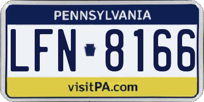 PA license plate LFN8166