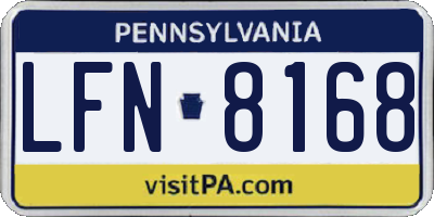 PA license plate LFN8168